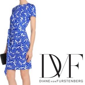 DVF ZOE DRESS SIZE 0 FOLIA DUO BLUE NEW WITH TAGS